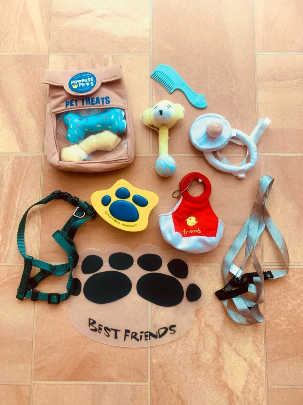 Build-A-Bear Black & Red Pet Dog Carrier Bag & Accessories Set